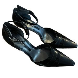 Enzo Angiolini Ankle Strap Pointed 2.5” Heels Black Size 7